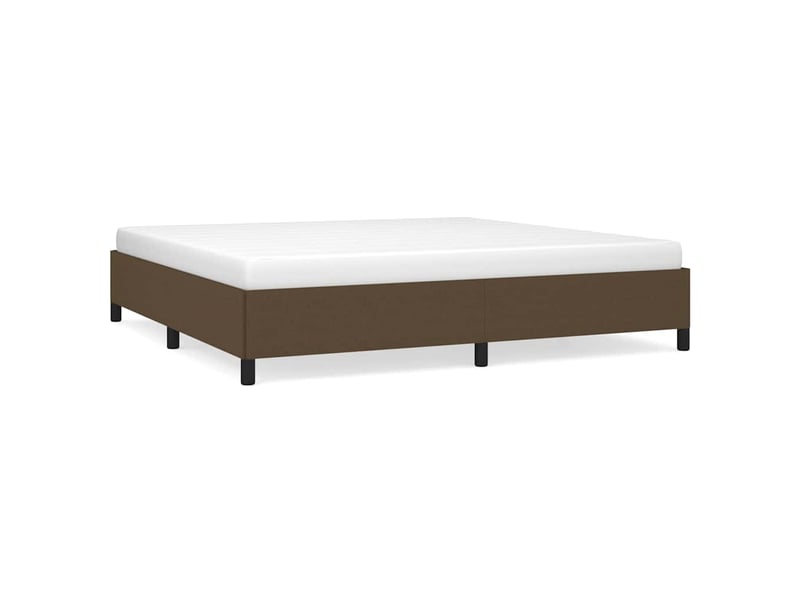  Lit double- lit adulte -  cadre de lit sans matelas marron foncé 200x200 cm tissu  - Conforama A