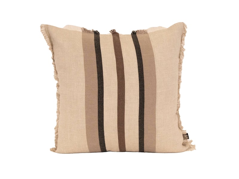  Coussin rayé en lin et coton 45x45 cm  - Conforama A