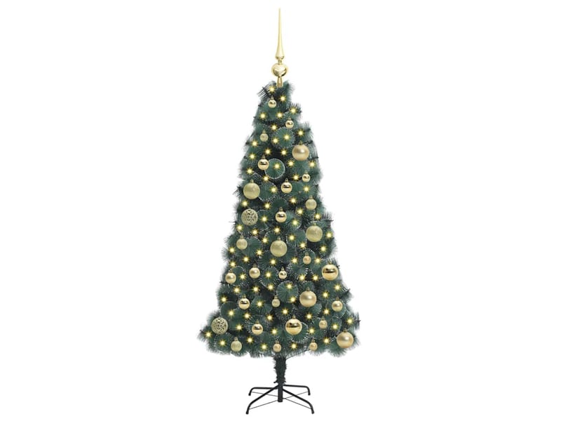 Sapin de noël - arbre de noël artificiel pré-éclairé avec ensemble de boules - Conforama C