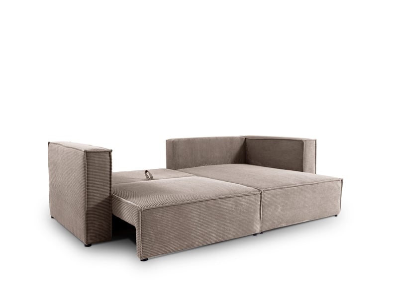  Canapé d'angle convertible en velours côtelé keymon gris (poso 02)  - Conforama C