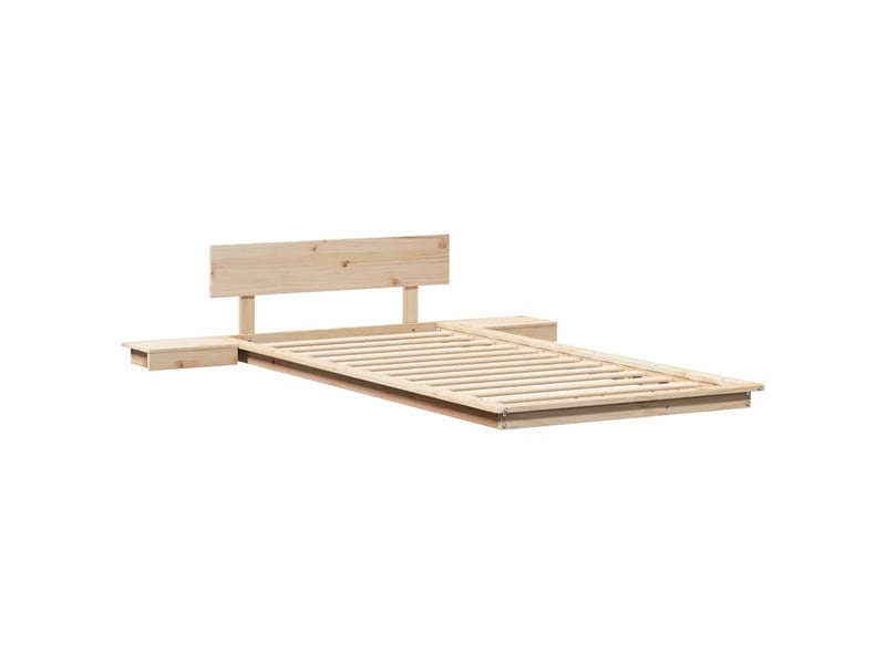  Lit simple- lit adulte -  cadre de lit marron 80 x 200 cm bois  - Conforama C