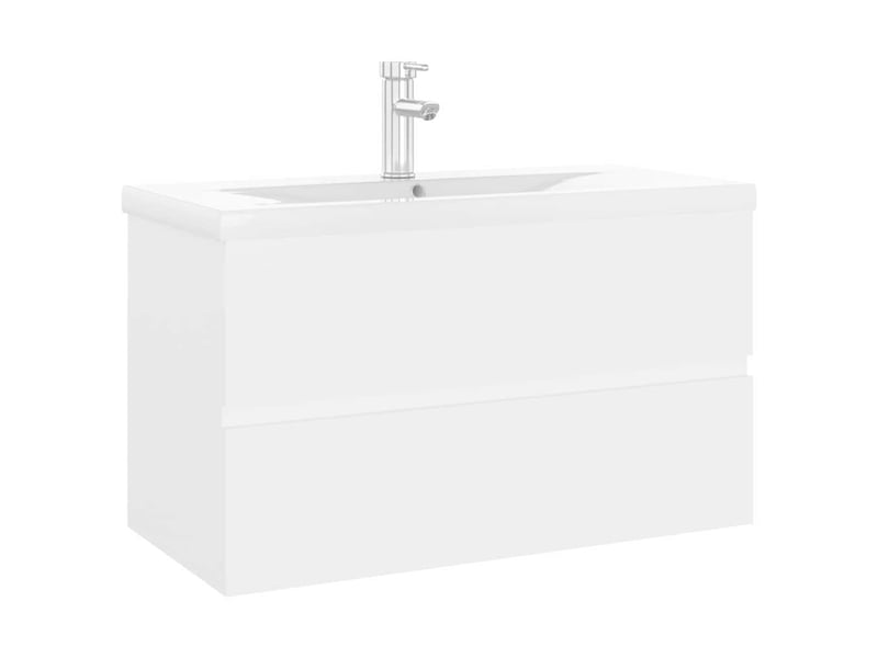  Armoire d'évier avec lavabo intégré blanc bois d'ingénierie shl2087  - Conforama A