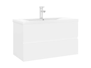 Armoire d'évier avec lavabo intégré blanc bois d'ingénierie shl2087