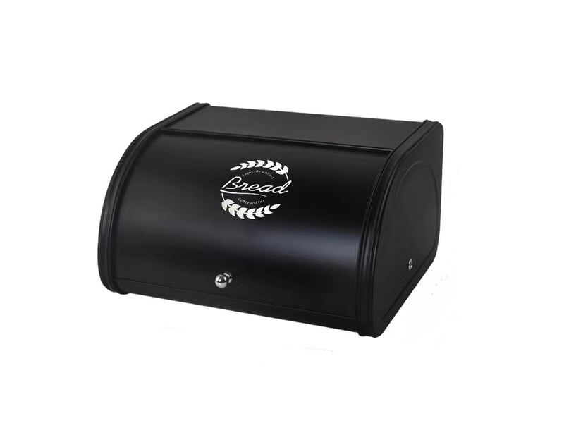  Boîte à pain en acier inoxydable – 31.5x25.5x17cm, noir  - Conforama A