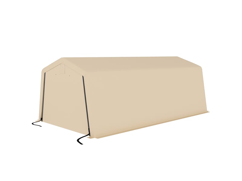  Tente garage carport dim. 6,2l x 3,3l x 2,4h m acier galvanisé robuste pe haute densité 150 gm² imperméable anti-uv  - Conforama B