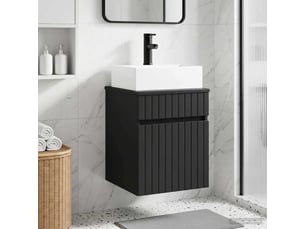 Meuble-sèche avec évier mural noir 39x41x62.5 cm