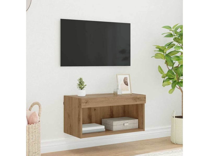  Ensemble meuble tv - banc tv - meuble de rangement 60 x 30 x 30 cm chêne artisanal  - Conforama B