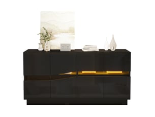 Buffet 4 porte(s)  0 tiroir(s)   - 140 cm coloris noir 