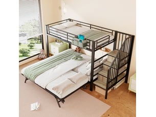 Lit superposé 90x200 cm <strong></strong>  <strong></strong> coloris noir