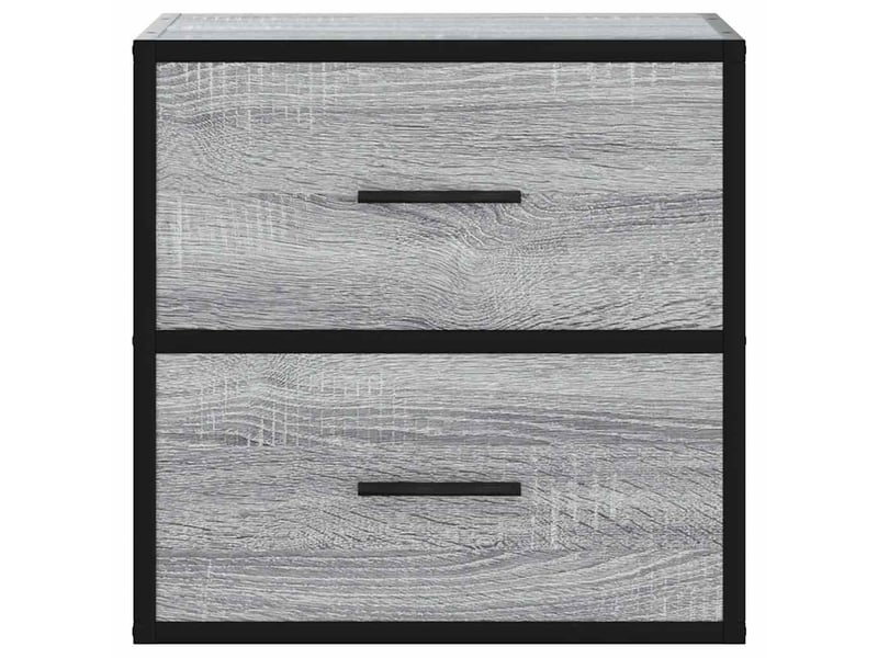  Lot de 2 tables de chevet - cabinet de chevet - table de nuit murales sonoma gris 40x31x39,5 cm  - Conforama D
