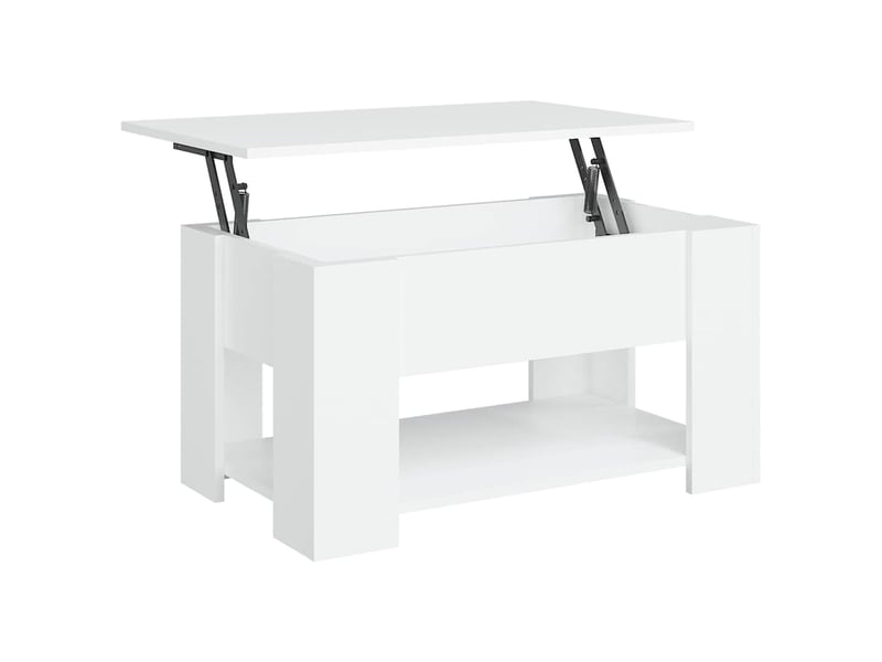  Table basse | table d'appoint salon blanc 79x49x41 cm bois d'ingénierie shl1317  - Conforama A