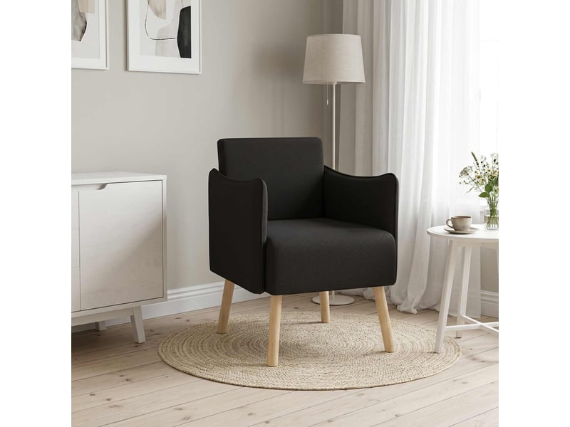  Vidaxl fauteuil d'appoint noir velours grainé  - Conforama B