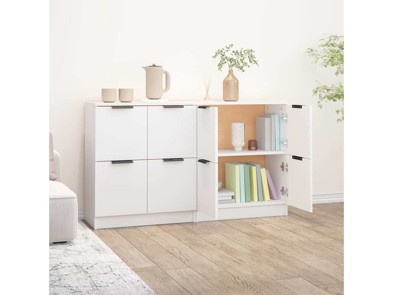  Buffets 2 pcs - bahut - meuble de rangement blanc 60x30x70 cm bois d'ingénierie  - Conforama E