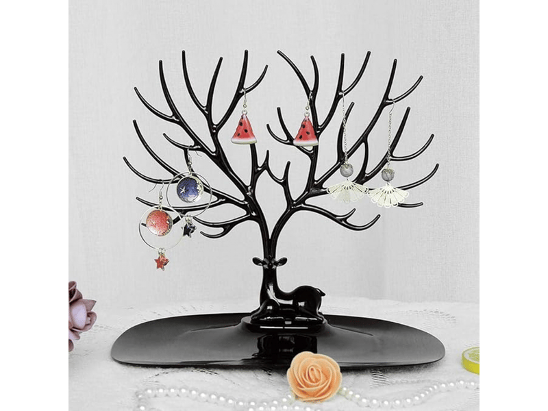  Support arbre de bijoux porte-organisateur de bijoux collier forme de bois, bracelet, boucles d'oreilles, présentoir pendentif support de bijoux  - Conforama E