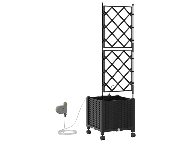 Jardinière - porte-plante de jardin avec irrigation et roues noir pp - Conforama D