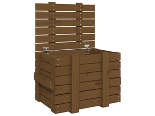 Boîte de rangement, coffre de rangement marron miel 58x40,5x42 cm bois massif pin
