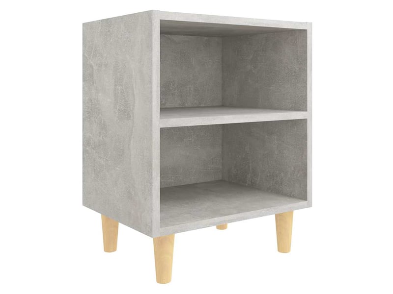  Table de chevet - cabinet de chevet - table de nuit avec pieds en bois gris béton 40x30x50 cm  - Conforama A