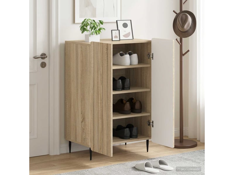  Meuble à chaussures, cabinet à chaussures zwolle 59,5x39,5x91,5 cm chêne sonoma  - Conforama B