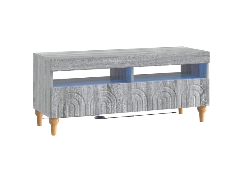 Ensemble de 3 meubles tv led sonoma gris bois d'ingénierie shl59083 - Conforama E