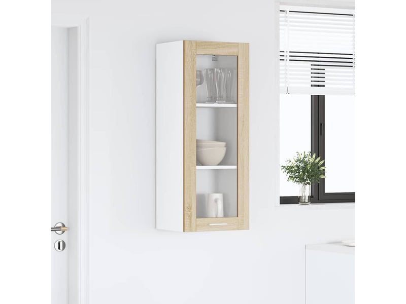  Meuble de rangement cuisine, armoire suspendue chêne sonoma 40x31x100cm shl7454  - Conforama D