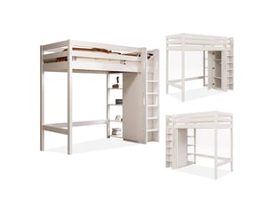 Lit mezzanine 90x200 cm SOGEU coloris blanc