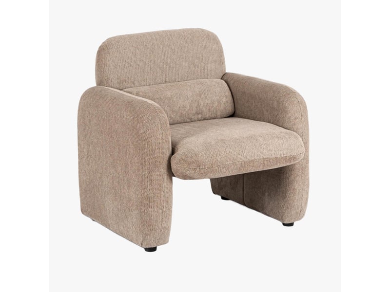  Fauteuil en tissu beige foncé  - Conforama A