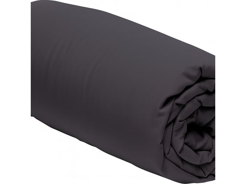  Drap housse 160x200+30 cm coton anthracite PD25571 - Conforama C