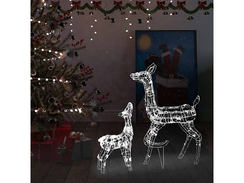  Famille de rennes de décoration, éclairage de noël acrylique 160 led blanc froid cf62032  - Conforama B
