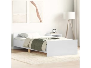 Lit adulte, lit simple, cadre de lit sans matelas blanc 100x200cm bois d'ingénierie cf11197