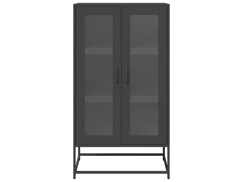  Buffet haut - bahut - meuble de rangement noir 68x39x123 cm acier  - Conforama E