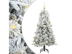Sapin de noël, arbre de noël artificiel à branches articulées blanc 150 cm shl5575