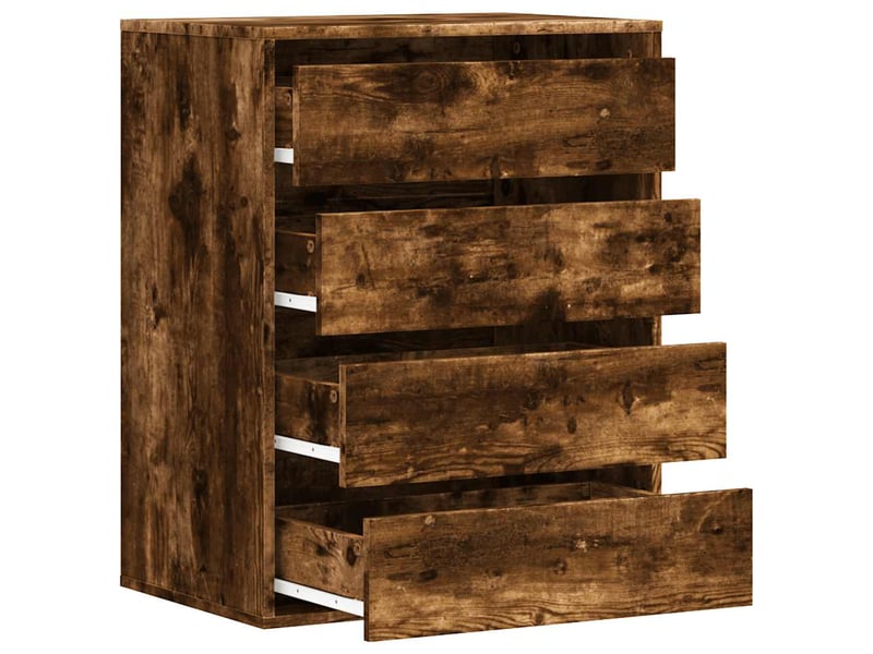  Commode chambre adulte, commode d'angle chêne fumé 60x41x76 cm bois d'ingénierie  - Conforama E