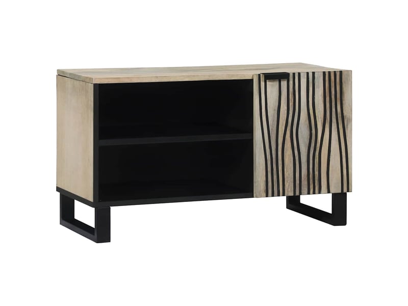  Meuble tv moderne, banc tv 80x33x46 cm blanc bois d'ingénierie shl90386  - Conforama B