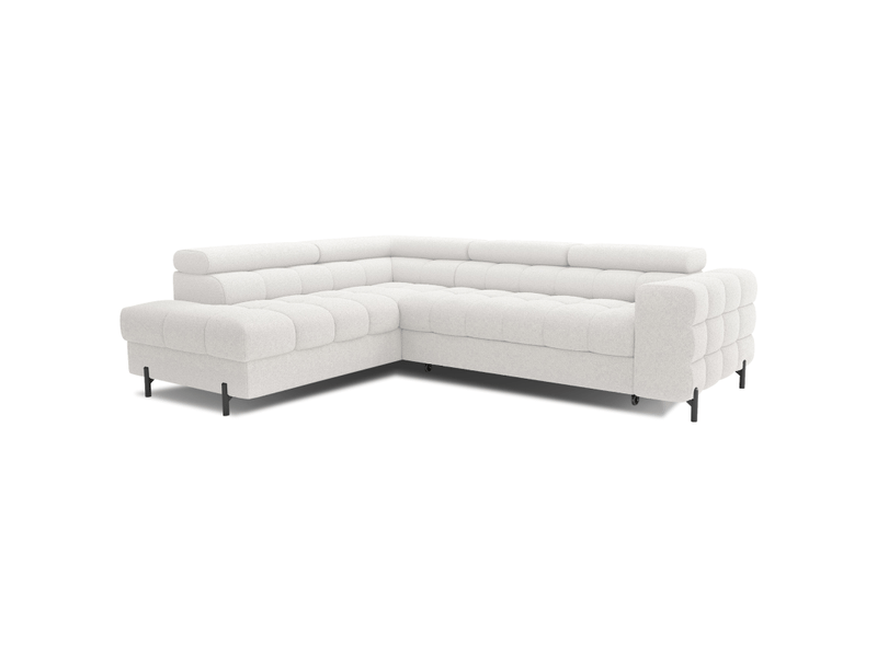 Canapé d'angle gauche convertible blanc alpin 5 places ferrum avec couchage 276x93x200cm - Conforama D