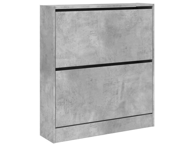  Meuble à chaussure, armoire à chaussures gris béton 80x21x87,5 cm bois d'ingénierie  - Conforama D