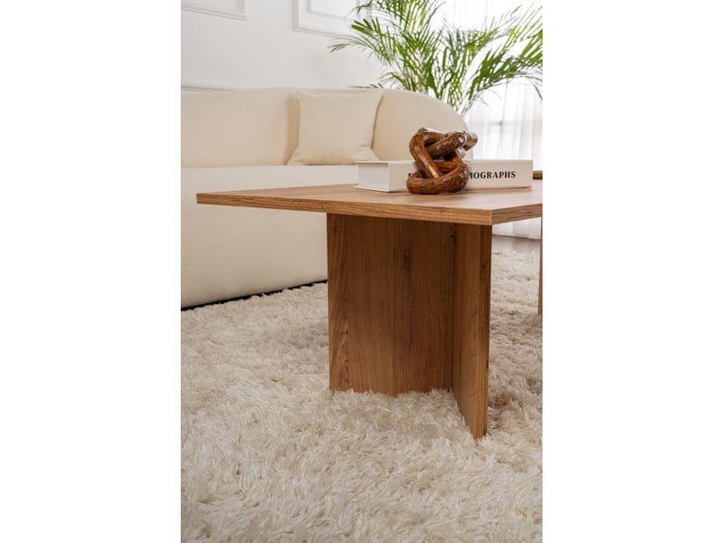  Table basse de salon en bois mdf mélaminé pin atlantique 119 x 60 x 40 cm  - Conforama E