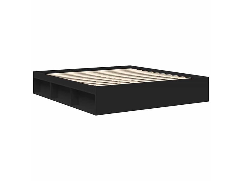  Lit double- lit adulte -  cadre de lit sans matelas noir 200x200 cm  - Conforama C