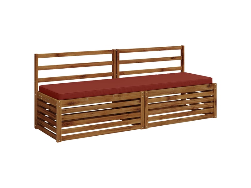Lot de 2 coussins de banc, coussins d'assise vught 100 % polyester rouge cf58082 - Conforama C