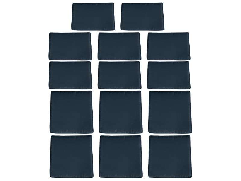  Lot de 14 housses de rechange coussins salon de jardin - 6 housses coussin d'assise, 8 housses coussin dossier bleu  - Conforama B