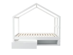 Lit cabane 90x190 cm MAISONORA coloris blanc