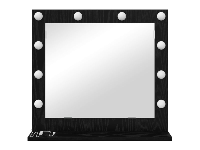  Miroir de vanité, miroir de coiffeuse chêne noir 60 x 55 x 18 cm rectangulaire cf62763  - Conforama D