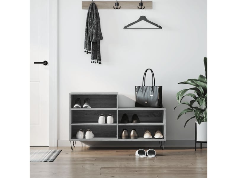  Armoire à chaussures sonoma gris 102x36x60 cm bois d'ingénierie shl1005  - Conforama B