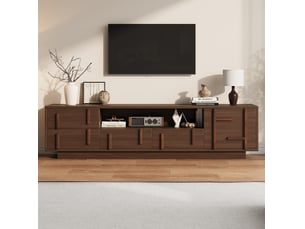 Meuble tv coloris bois foncé 180 cm <strong>MODENUIT </strong>  <strong></strong>