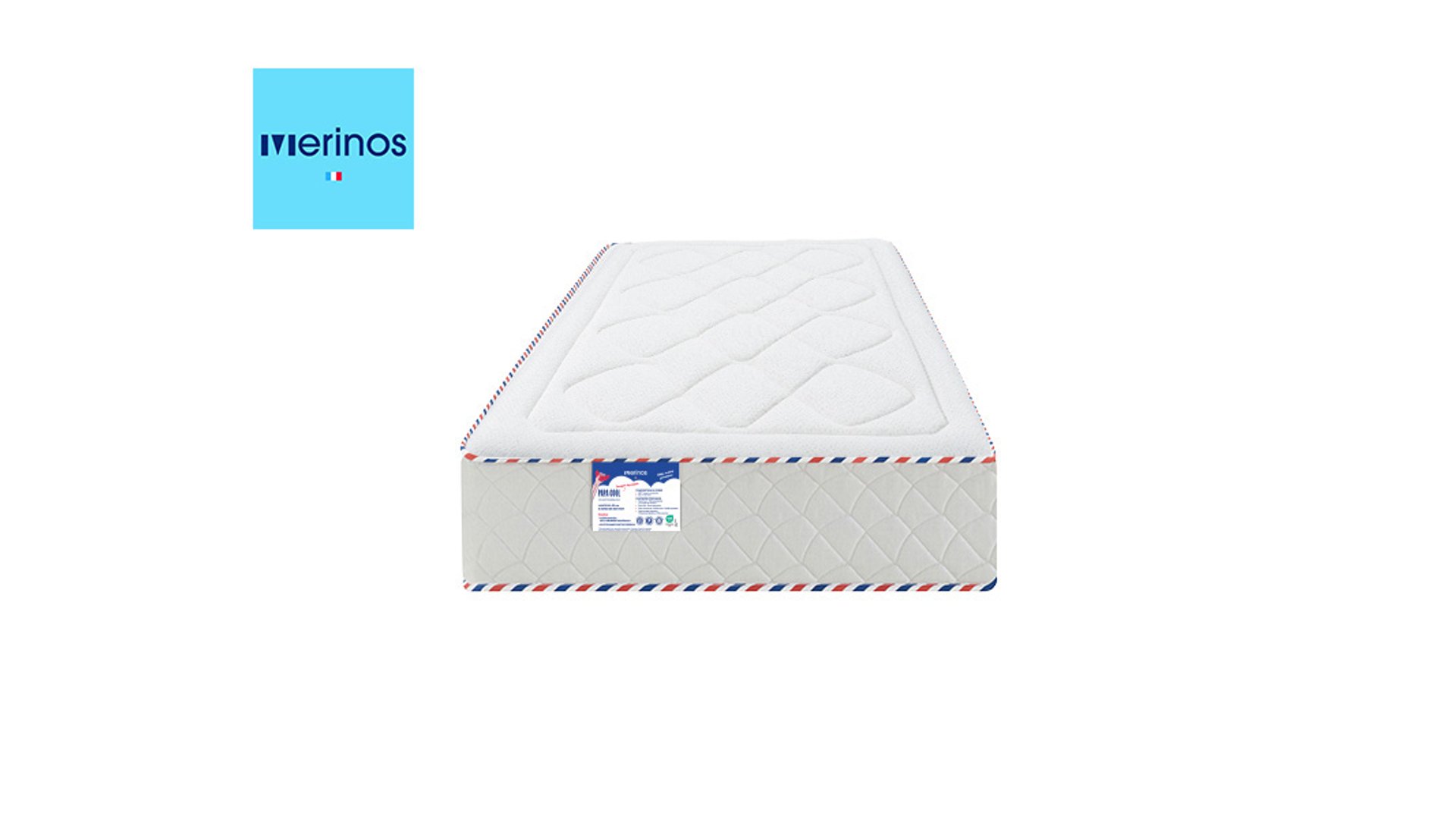 MATELAS RESSORTS ENSACHÉS + LATEX 90X200 MERINOS PAPA COOL