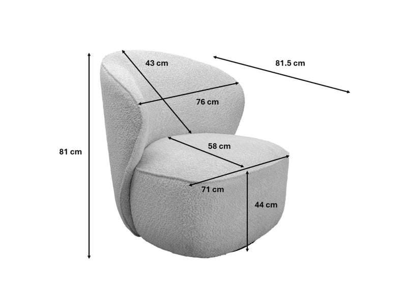  fauteuil pivotant ellie gris kare design  - Conforama D