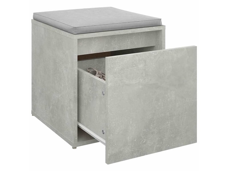  Boîte de rangement bureau gris béton 40,5x40x40 cm bois d'ingénierie  - Conforama E