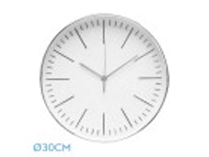Horloge murale fabrilamp hera ø 30 cm argenté mouvement continu