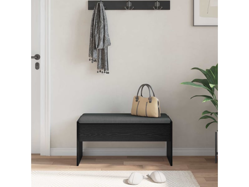  Banc d'entrée, banc interieur avec coussin chêne noir 83x38x40 cm  - Conforama D