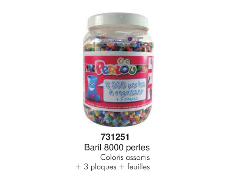  Baril 8000 perles perlou 3 plaques et feuilles 731251 - Conforama A