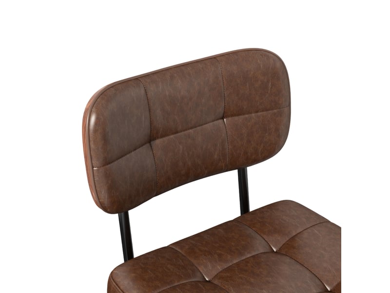  Lot de 2 tabourets de bar pivotants,44x49x94 cm,pu,brun noyer  - Conforama D